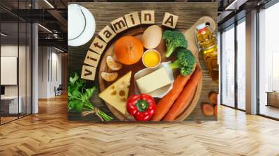 Vitamin A in food. Wall mural