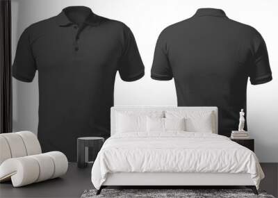 Black Collared Shirt Design Template Wall mural