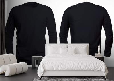 Black Long Sleeve Shirt Mock up Wall mural