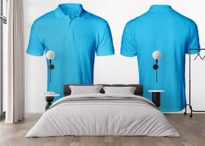 Blue Polo Shirt Mock up Wall mural