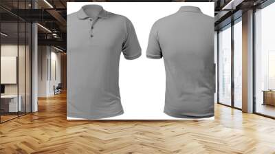 Gray Collared Shirt Design Template Wall mural