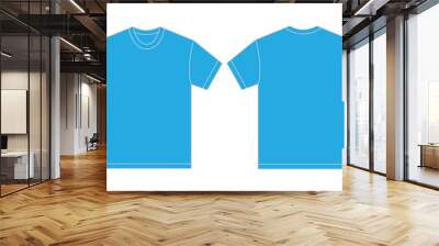 Light Blue Shirt Design Template For Men Wall mural