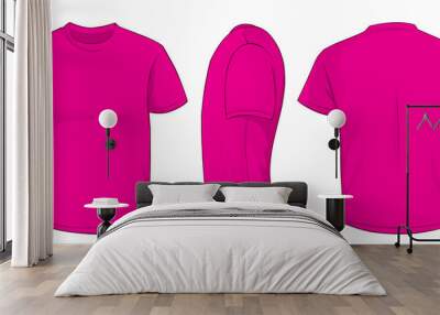 Pink Shirt Template Wall mural