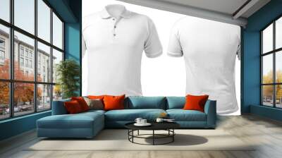 White Collared Shirt Design Template Wall mural