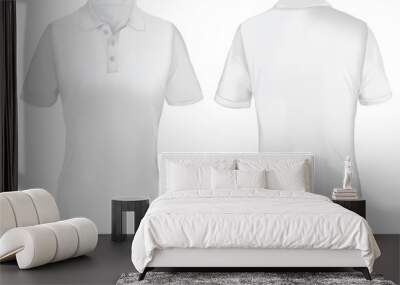 white polo shirt template for woman Wall mural