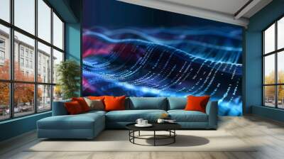  Digital background perfect for tech processes, neural networks. Concept for big data, deep machine learning, artificial intelligence Wall mural