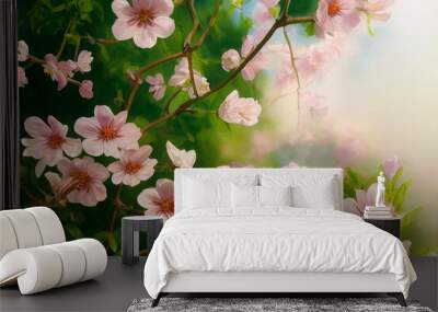 Blooming spring season flower copy space background. Wall mural