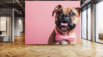 Funny cute dog with solid background. big copy space wallpaper Wall mural