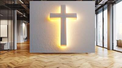 minimalistic holy cross with reflection Wall mural