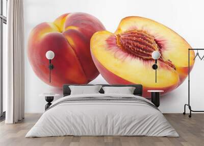 peach on isolated background Wall mural