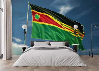 Vanuatu Flag in High Detail: National Flag of Oceania, 3D Illustration Wall mural