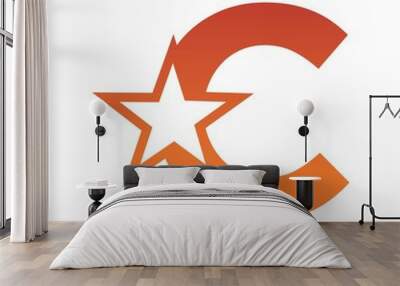 Letter C logo With Star sign Branding Identity Corporate unusual logo design template Wall mural