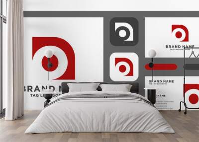 Letter O or number 0 logo icon design with business card template elements Wall mural