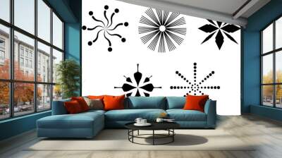 Geometric shapes. Universal retro futuristic universal trendy shapes Wall mural