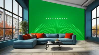 Motion light effect. Neon futuristic with green background Wall mural