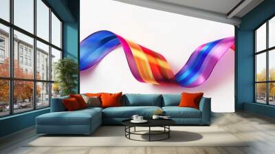 Waving ribbon of LGBT pride isolated on white background. Wall mural