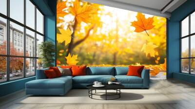 autumn leaves background Wall mural