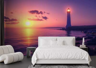 lighthouse on the coast Wall mural