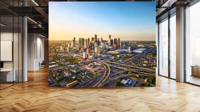 Aerial of Houston skyline Wall mural