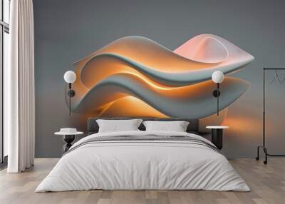 Abstract and modern sculpture emitting warm light Wall mural