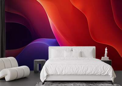 Abstract background forming smooth wavy shapes bending and flowing Wall mural