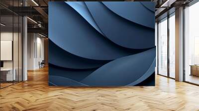 Abstract background with flowing blue shapes creating wavy pattern Wall mural