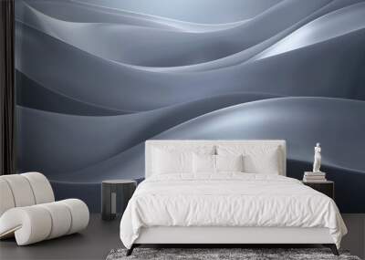 Wavy gray shapes in abstract background with smooth surface, perfect for graphic design projects Wall mural