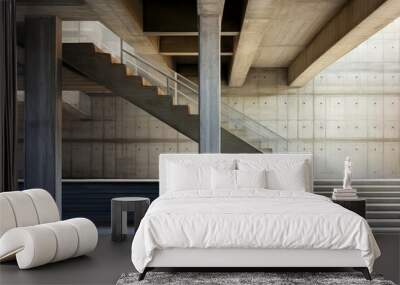 Abstract white grey concrete architecture building Wall mural