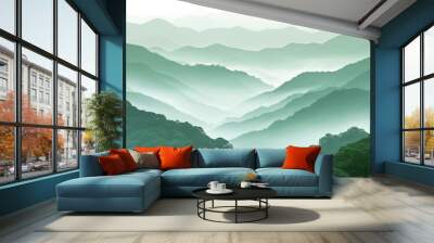 Beautiful mountain landscape with nature background Wall mural