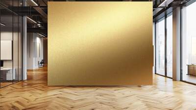 Glowing gold foil metal panel wall with copy space, abstract texture background Wall mural