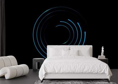 Light blue spiral with circle ring, abstract background Wall mural