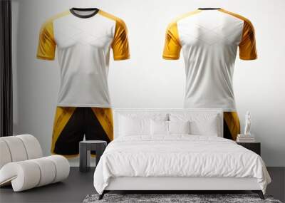 Mockup sports football team uniforms multicolors shirt Wall mural