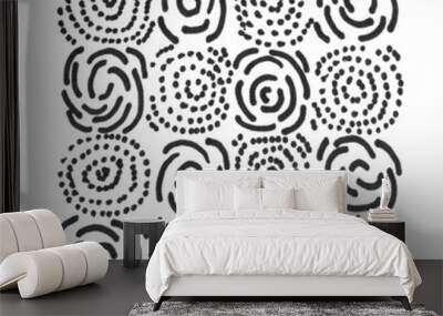 Circle marker hand made pattern. Rose abstract geometry pattern Wall mural