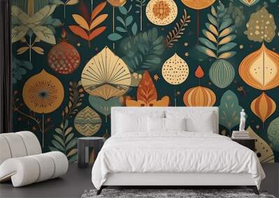 seamless pattern with flowers Wall mural