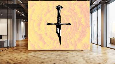 sword on the wall Wall mural