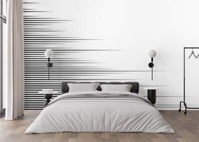 Anime style line background. Comics book frame speed lines. Monochrome manga super hero force movement layout. Simple geometric horizontal striped motion effect. Wall mural