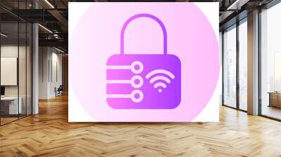 digital padlock gradient icon Wall mural