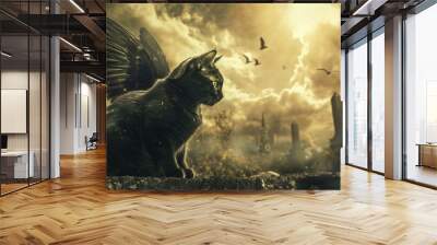 Pet animal after passing away. The concept of rest in peace. Wall mural