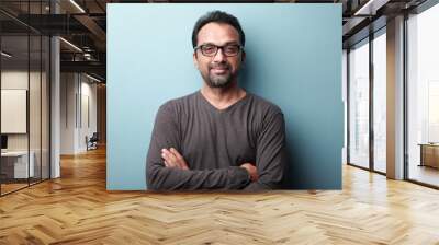 Portrait of a Happy man of Indian origin Wall mural