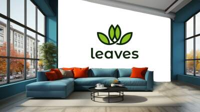 Abstract four leaf or leave icon vector logo template, elegant and luxury concept vector illustration
 Wall mural