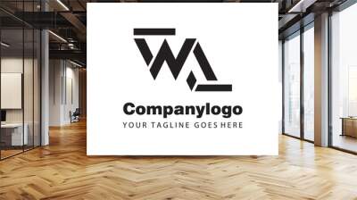 creative letter wa geometric for logo company design Wall mural