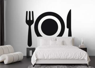 fork and knife icon Wall mural