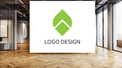 geometric leaf vector icon logo Wall mural