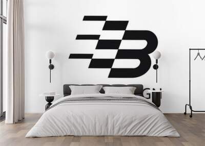 modern letter b logo design template Wall mural