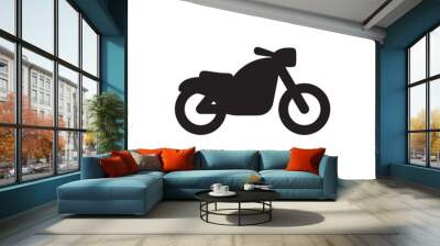 simple black motorcycle icon design template Wall mural