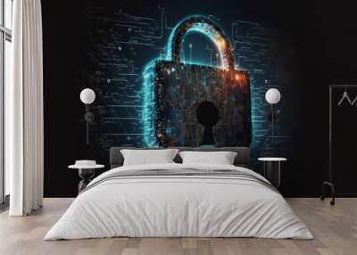 Protection network security and save your data from ransomware concept Wall mural