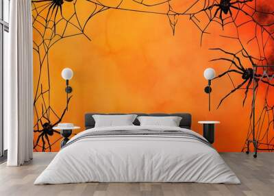 halloween background with spider web Wall mural