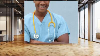 closeup head shot portrait of confident healthcare professional crossing his arms Wall mural