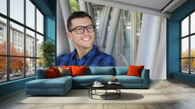 Handsome businessman wearing eyeglasses with copy space Wall mural