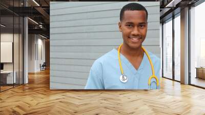 Portrait of a young smiling nurse with copyspace  Wall mural